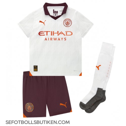 Manchester City Kevin De Bruyne #17 Replika Babykläder Borta matchkläder barn 2023-24 Korta ärmar (+ Korta byxor)